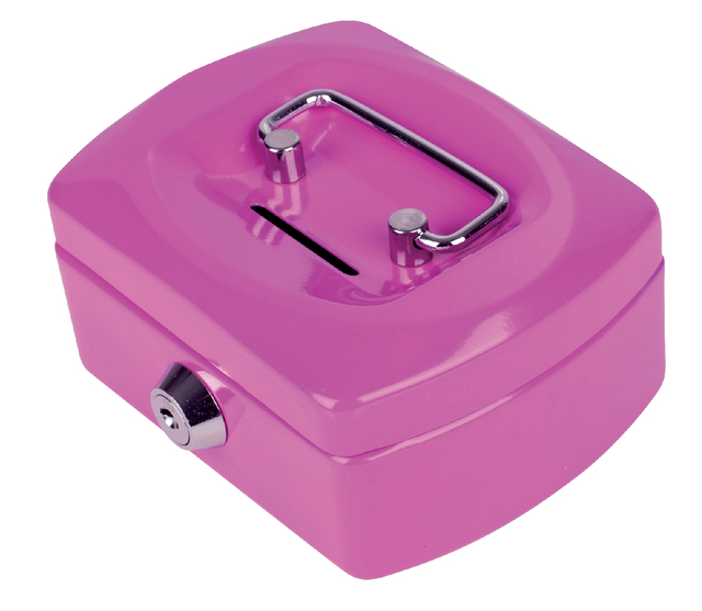 Geldkist Pavo met muntgleuf 125x95x60mm roze — Foto 2 van 2