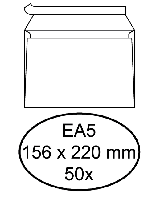Envelop Hermes bank EA5 156x220mm zelfklevend met strip wit