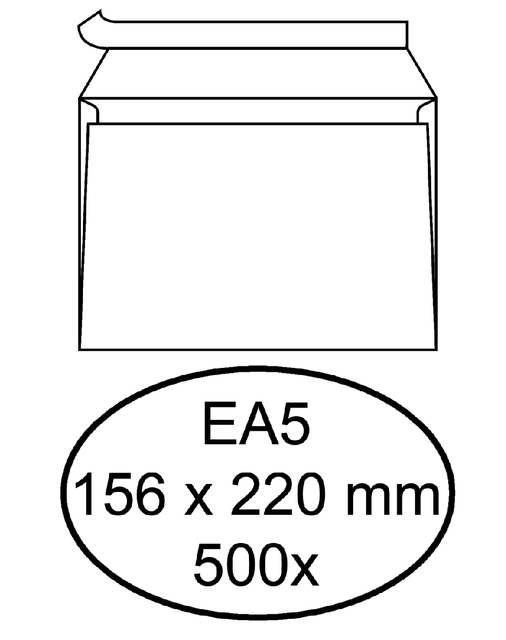 Envelop Hermes bank EA5 156x220mm zelfklevend met strip wit