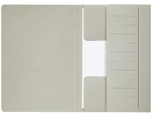 Dossiermap Secolor  Mammoet folio 3 kleppen 270gr grijs