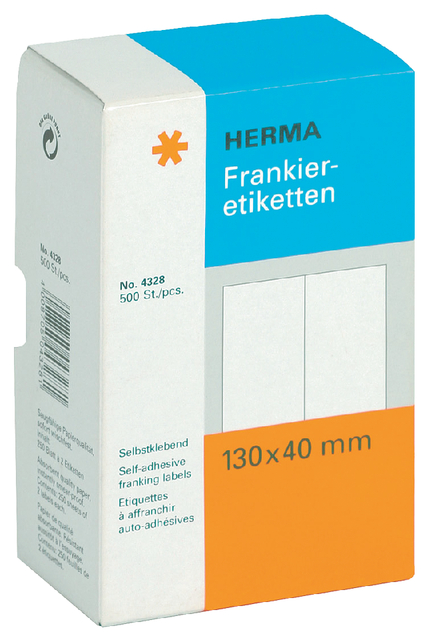 Frankeeretiket HERMA 4328 dubbel 130x40mm 500 stuks