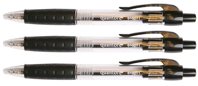 Balpen Quantore Grip drukknop zwart medium — Foto 2 von 2