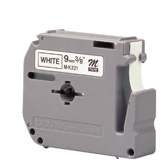 Labeltape Brother P-touch M-K221BZ ongelamineerd 9mm zwart op wit — Foto 2 von 2