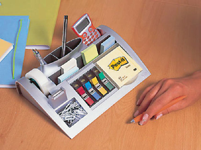 Bureau organiser Post-it C50 zilvergrijs incl inhoud — Foto 2 von 2