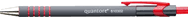 Balpen Quantore rubbergrip drukknop rood medium