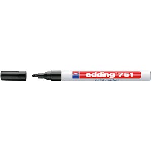 Paintmarker edding 751 op oliebasis 1-2mm zwart