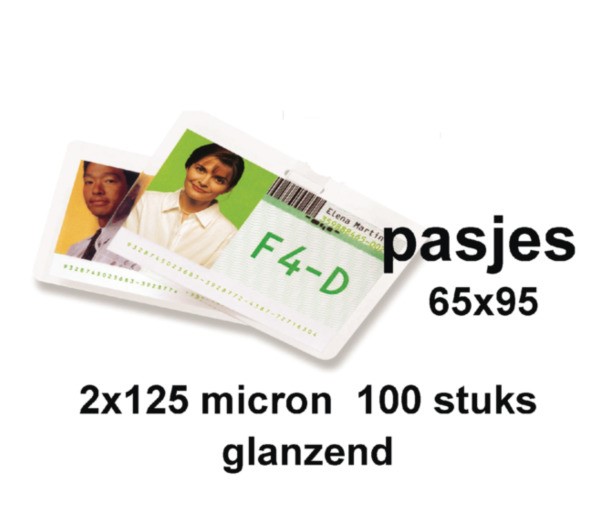 Lamineerhoes GBC 65x95mm 2x125micron kaarthoes 100stuks