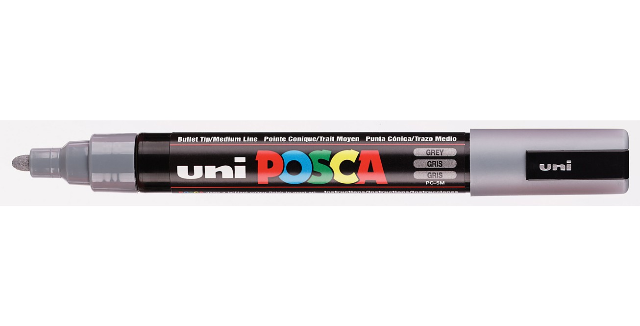 Paintmarker Uni POSCA PC5M medium grijs