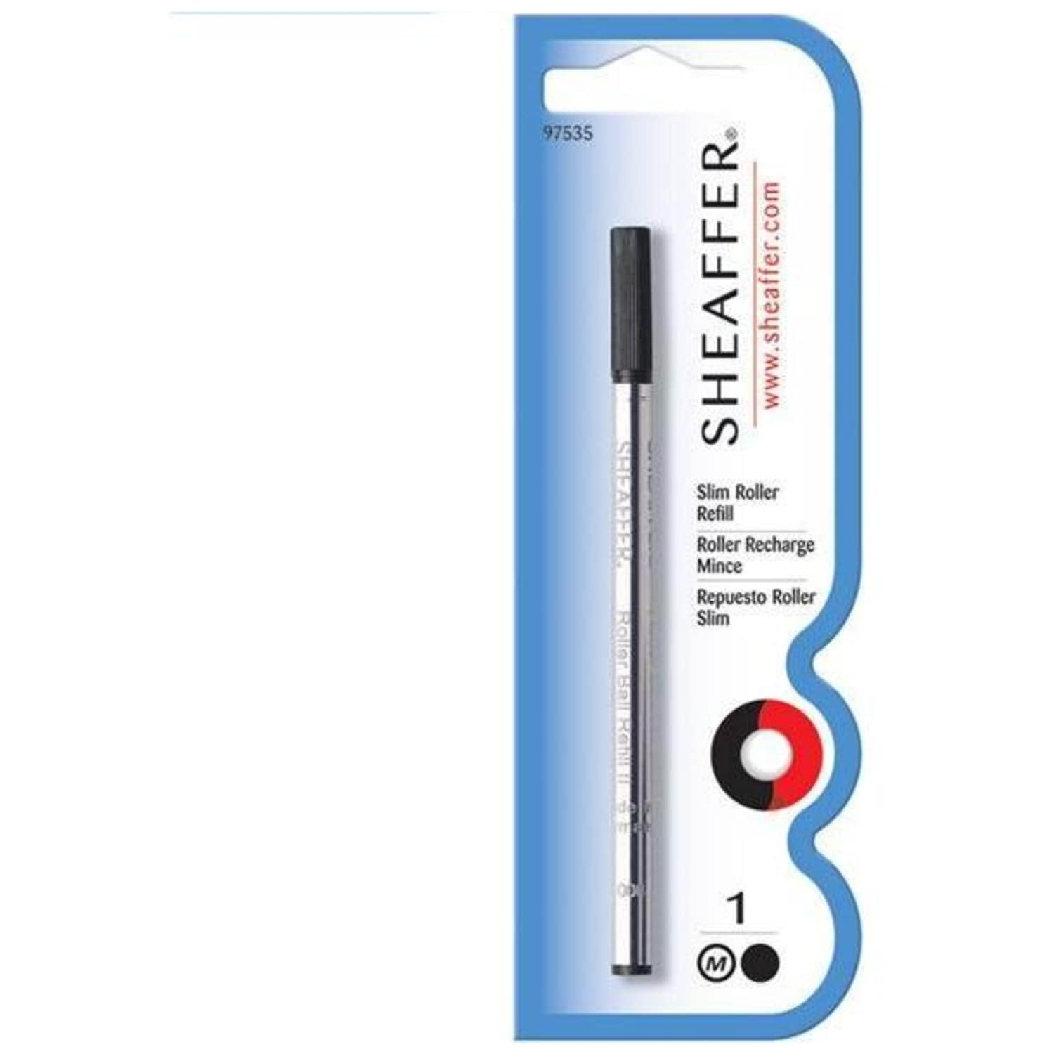 Rollerpenvulling Sheaffer slim medium zwart blister à 1 stuk