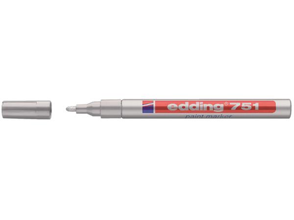 Paintmarker edding 751 op oliebasis 1-2mm zilver