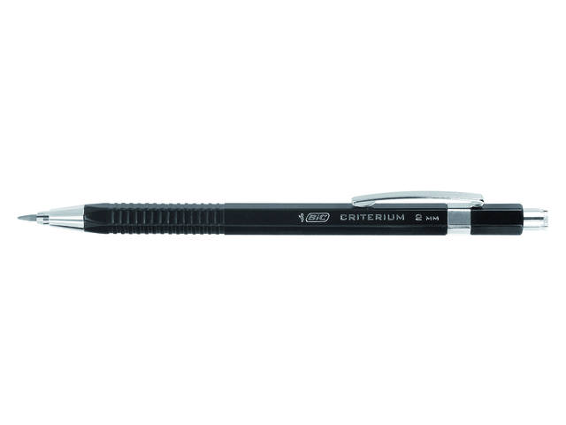 Vulpotlood Bic Criterium HB 2mm met gum metalen clip