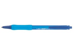 Balpen Bic soft feel grip clic medium blauw