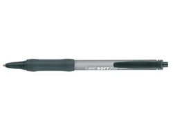 Balpen Bic soft feel grip clic medium zwart